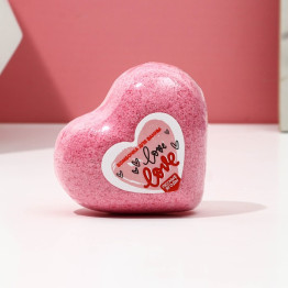 Бомбочка для ванны в форме сердца "Love", 130 гр, аромат лесные ягоды