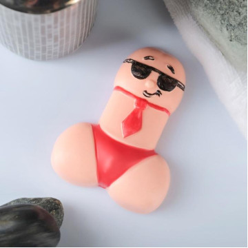 Фигурное мыло "Дружок стриптизер" телесное, 70г.
