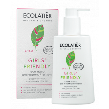 Крем-мыло для интимной гигиены Girls' Friendly для девочек с 3-х лет, 250 мл.| Ecolatier