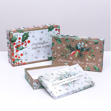 Набор коробок 3 в 1 "Новогодняя композиция". Каждая продается отдельно.