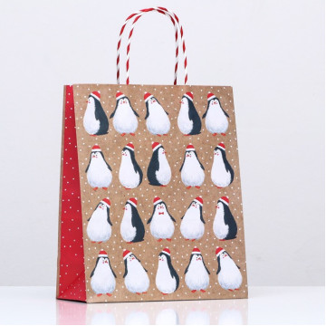 Пакет подарочный "Пингвины" 26 х 32 х 12 см.|Количество ограничено