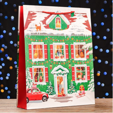 Пакет подарочный "Сказочный дом", 33 х 42,5 х 10 см.|Количество ограничено