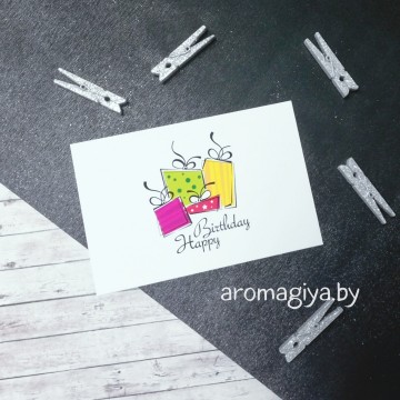 Открытка на День Рождения Арт.51| Aromagiya.by