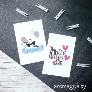 Открытка на День Рождения Арт.68-69| Aromagiya.by