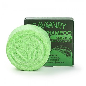 Шампунь твердый СПИРУЛИНА (свежесть и чистота), 80 г.| Savonry