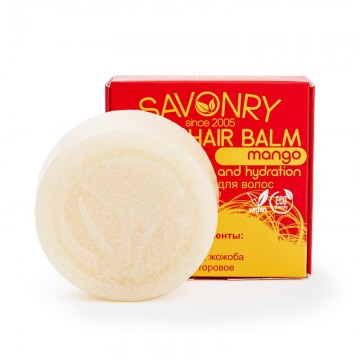 Бальзам твердый для волос МАНГО (питание и увлажнение), 50 г.| Savonry