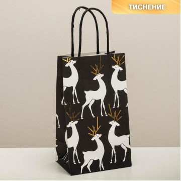 Пакет подарочный крафтовый Happy New Year