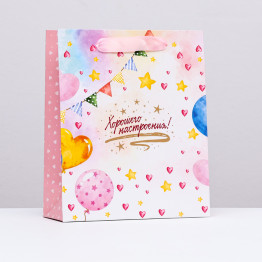 Пакет ламинированный вертикальный "Хорошего настроения", 21 х 25 х 8 см.