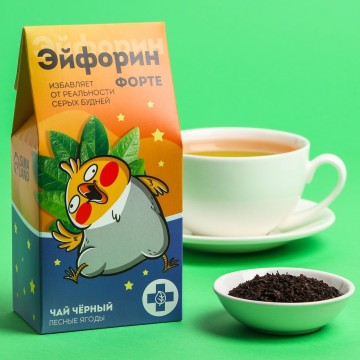 Чай чёрный «Эйфорин форте», вкус: лесные ягоды, 50 г.| Фабрика счастья