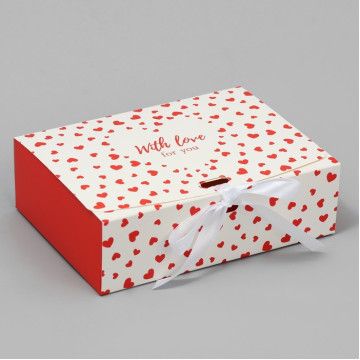 Складная коробка подарочная «With love», 16.5 х 12.5 х 5 см.