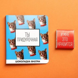 Шоколадная открытка «Ты придурочная», 5 г.| Aromagiya.by