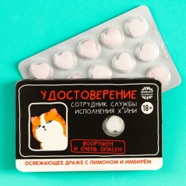 Освежающее драже «Удостоверение» с лимоном и имбирем, 18 г.| Фабрика счастья