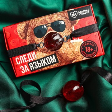 Леденец-кляп «Следи за языком», вкус: клубника со сливками, 30 г.| Фабрика счастья