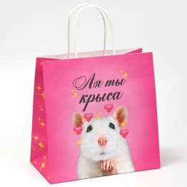 Пакет подарочный «Ля ты», 22 х 22 х 11 см.