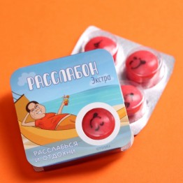 Жевательная резинка "Расслабон-экспрес", клубника, 14г.| Фабрика счастья